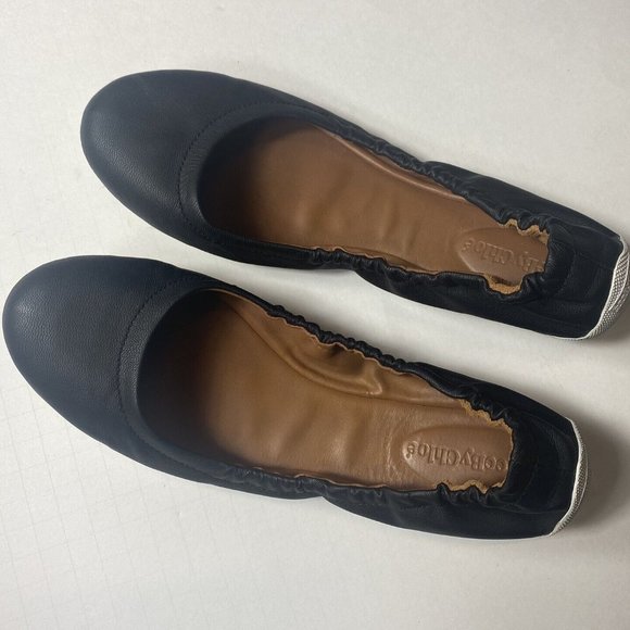 See By Chloe Flats 39 EU 9 US Leather Ballet Slip On Shoes Black Comfort Shoe - Picture 2 of 6